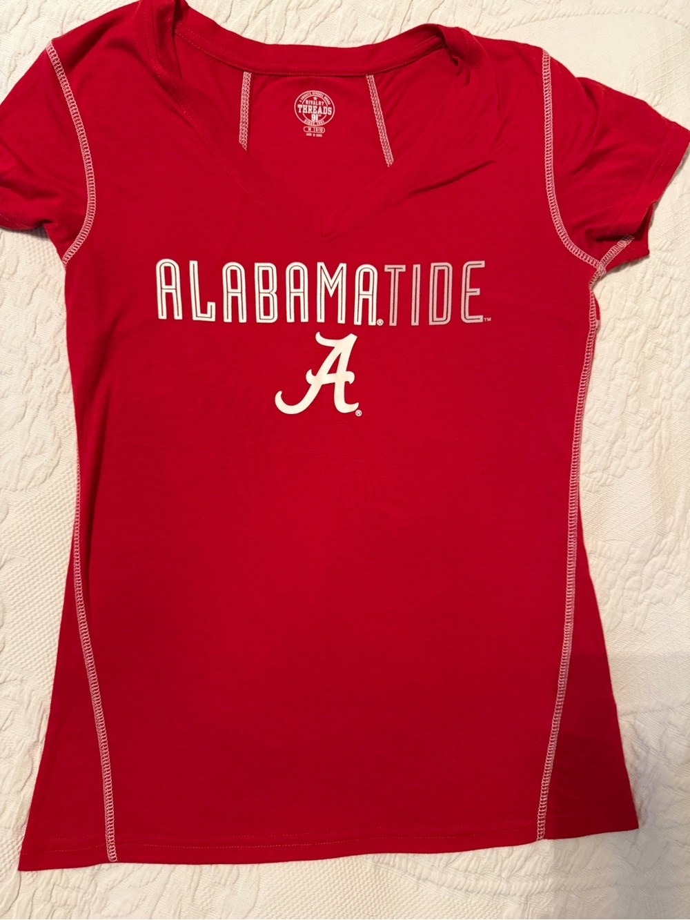 Rivalry Threads Crimson Logo Tee with White Print